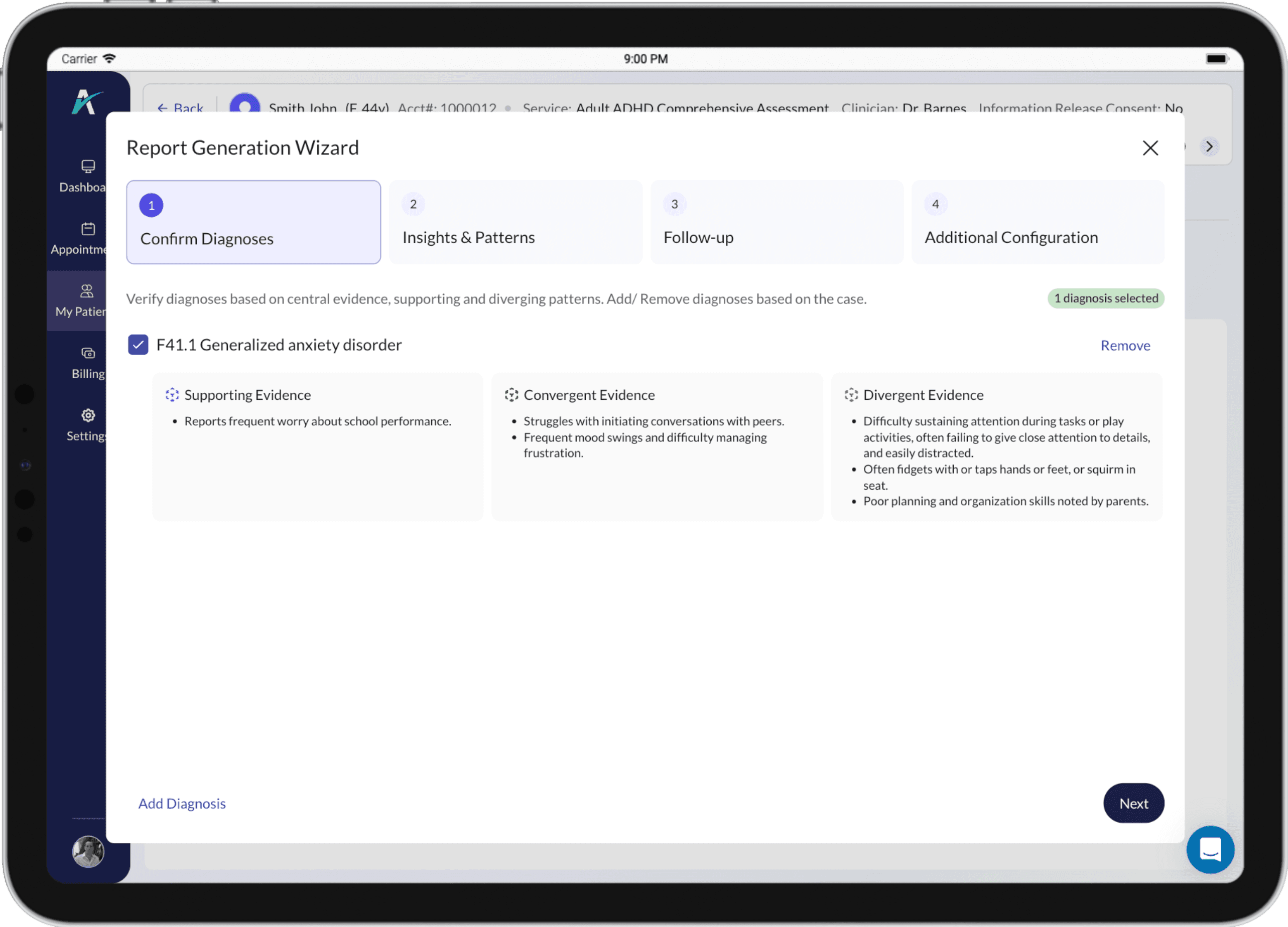 Report Delivery Step 1